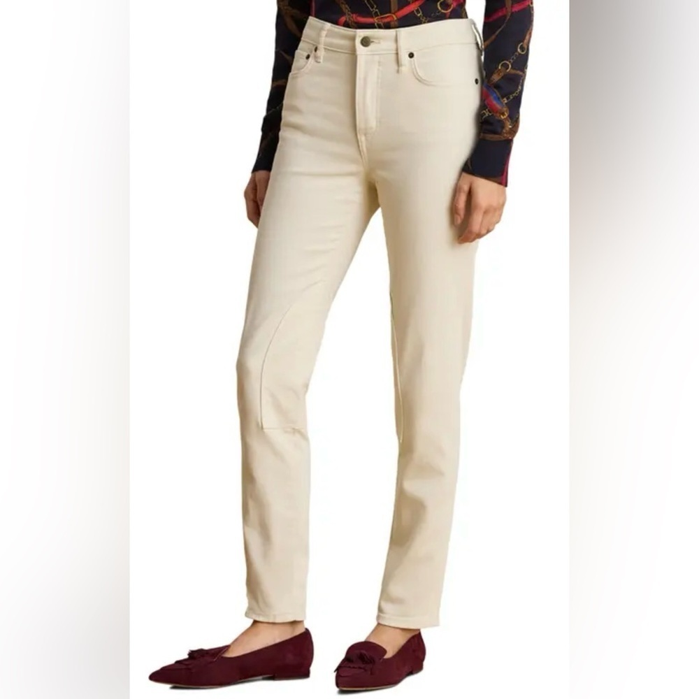 Italian Designer Denim- Trussardi Jeans – US size 0 – Ivory Straight Leg
